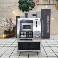 Angliškas ATM taupyklė: Automatinis įnašas ir išėmimas, Apsaugotas slaptažodžiu, Išmanusis balso bankomatas. 13 x 13.5 x 17 cm white
