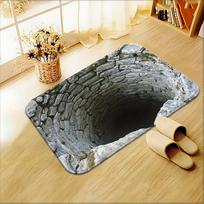 3D vaizdinis poliesterio audinio kilimėlis namų vonios durims, sugeriantis drėgmę ir neslystantis pėdų kilimėlis, lengvai prižiūrimas 40x60cm gray