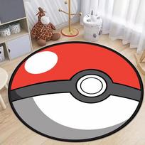 Pokeball rašto apvalus kilimas svetainei, miegamajam, dekoratyvinis kilimas, anime tematikos apvalus kilimas, vaikų žaidimų, ropojimo kambario grindų kilimėlis 60X60cm