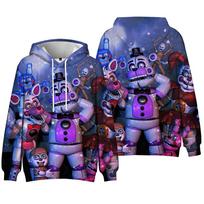 Five Nights At Freddy's Hoodie Streetwear Anime Hooded Sweatshirt Men Women Cosplay Sports Pullovers XXS gray