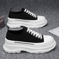 Canvas shoes raw muffin sole short height increase board shoes breathable casual street dance shoes 44 juoda