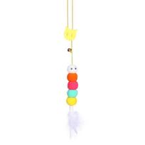 Retractable Cat Teaser Yoyo Ball - Automated Hanging Toy for Kitten Self-Entertainment yellow