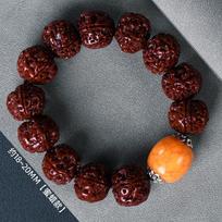 Mary Nepal machine-brushed toad back rudraksha buddha beads bracelet men bracelet gray