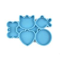 Pet Dogs for Cat Tag Resin Mold DIY Crafts Keychain Silicone Mould UV Epoxy Mold Handmade Jewelry Pendant Resin Casting 1 blue
