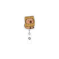 Retractable Badge Reel Compact Id Card Holder Acrylic Badge Reel Colorful Capybara Badge Reel For Nurse Healthcare Office 3/8"