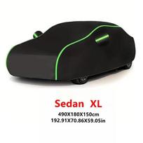 Visapusiškai atspari vandeniui automobilio danga, skirta laukui, visoms oro sąlygoms, apsauga nuo UV spindulių, sedano pilna danga, 210D, juoda, universali apsauginė danga XL:490X180X150CM