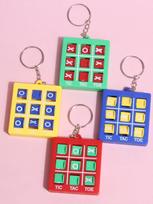 Mini Interest Chess Board Brain Game Tic Tac Toe Toys Keychains for Kids Birthday Party Favors Pinata Fillers Goodie Bag yellow