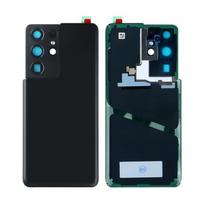 Phone Back Cover for Samsung Galaxy S21 Ultra Phone Back Housing+Rear Camera Lens +Tap Replacement for Samsung S21 Ultra black