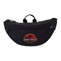 New Era Jurassic World Series Letter Print Color Block Design Fabric Crossbody Waist Bag Unisex bags Black 14341104 Black black
