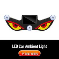 Car Solar-Powered Triangle Window Ambient Warning Neon Light black