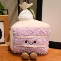 Sweet Slice Plush Toy Adorable Triangle Cake Design Stuffed Toy Soft Doll Perfect Dessert Themed Decor Cute Gift Ideas Kids Girl 13X17cm violetinė