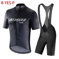 Cycling Jerseys Man Mtb Summer Clothing  Men's  Jersey Set Cycle Spring Bicycle Sports Pro Team Jacket Bike Uniform Asian size - L gray