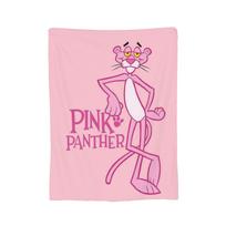 Rožinės Panteros Šokiruojantis pledas Flanelinis Vintažinis Kvėpuojantis Mesti pledas Lovai, Svetainei Tekstilės Dekoras, Size: 75*100cm, Weight: 230 GSM pink