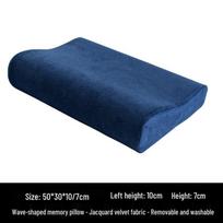 Memory Foam Neck Protection Pillow for Enhanced Sleep - Adult & Student Use 50x30x10/7 cm blue