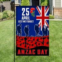Anzac Day Veteran Lest We Forget New Zealand ag Garden ag F EEN AAL  WZZ 12x18inch blue
