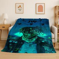 retro Juice WRLD 999 Legenda Raperis Žvaigždė Flanelinis pledas Minkštas šiltas pledas miegamajam svetainei lovai kelionėms stovyklavimui 100cm x 150cm