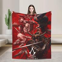 Assassins Creed Shadows Šilta minkšta antklodė Vaikams pliušinė apklotų antklodė Modelis Namų dekoras Flanelinė patalynė Sofos lovos užvalkalas 75cmx90cm red
