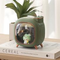 Silent Large-Capacity USB Humidifier & Aroma Diffuser with Dual Spray in Cute Pet Design Battery Version (Built-in 1200mAh) beige