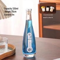 500ml Waterdrop Frosted Glass Bottle for Homemade Wine or Juice Frosted Wide Lip 500ml gray