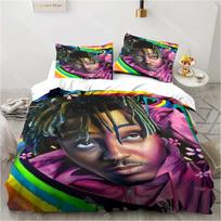 3D Rapper Juice Wrld 999 Bedding Set comforter bedding sets Pillowcase Quilt Cover Children's Room Bedding Set Luxury Birthday EU Single 135*200cm/53x79in 3pcs white