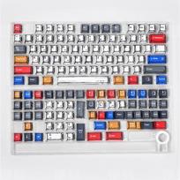 Xiaomi Manga Style Keycap Set PBT 136 Keys Cherry Classic Hundred Light Colour Block Keycaps for 60/84/98/108 Mechanical Keyboard Skins Cherry  keycaps gray