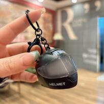 Trendy Mini Motorcycle Helmet Light-Up Keychain: Cool Car Accessory & Student Bag Pendant Gift brown