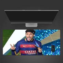 Neymar Jr Mouse Pad, Large Gaming Desk Mat, Non-slip XXL Mousepad for Laptop & Tablet, Mini PC Playmat with Stitched Edges 30cmx60cm(11.8x23.6inch) blue