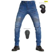 Vyriškos PK-718 nuo kritimo apsaugančios džinsinės kelnės motociklininkams 4XL gray