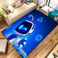 ASTRO BOT Custom Name Carpet Rug for Living Room Bedroom Home Sofa Decoration,Kids play Non-slip Floor Mat 80x120cm( 31x47in) blue