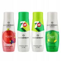 4 Sodastream Syrups Forest Fruits + 7Up + 7Up Free Sugar Free + Lemon Lime