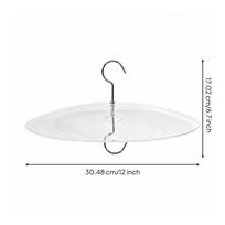 Clear Bird Feeder Rain Cover Transparent Guard with Metal Hook white