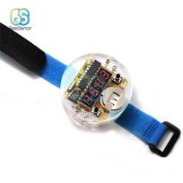 DC 3V Single-chip LED Digital Watch Electronic Clock Kit Smart Electronic Clock Module DIY Kit With Transparent Cover2 kaip parodyta spalva