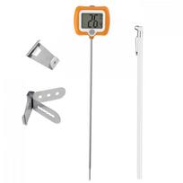 -50℃ to 300℃ Food Thermometer with Pot Clip 180° Rotating Digital Display High Accuracy Temperature Gauge with 25cm Long Probe 2 oranžinė