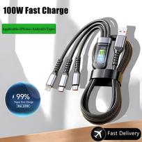 3-in-1 100W 5A Fast Charging USB To Type-C Micro Fast Charger Cable For iPhone 14 13 Samsung Xiaomi Huawei iPhone 14 13 juoda