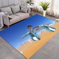 Astro Bot Game Area Rug, Robots & Game Controller Print Floor Carpet for Gaming Room Living Room Bedroom Decor 60x90cm( 23x35in )