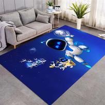 Astro Bot Game Area Rug, Robots & Game Controller Print Floor Carpet for Gaming Room Living Room Bedroom Decor 100x120cm( 39x47in )