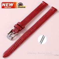 New Lizard Patterned Ultra-thin Leather Strap for Women Watch Band 8mm 10mm 12mm 14mm Slim Leather WatchStrap Universal Bands 3 14mm gray