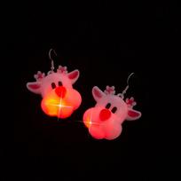 Elektrinės Kalėdinės kabinamos ausų klipsai Cukrinės lazdelės Šviečiantis Kalėdinis pakabukas LED lašiniai auskarai Unisex Earrings-H red