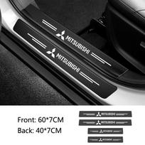 4 vnt. Automobilio durų slenksčio apsauginės lipdukai Anglies pluošto durų slenksčio lipdukai Mitsubishi Asx Lancer Outlander Pajero Ralliart L200 gray