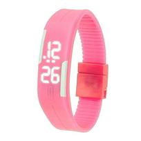 Kids Bracelet Electronic Watch LED Touch Wrist Watch Sports Wristwatches Touch Digital Watch #6 pink