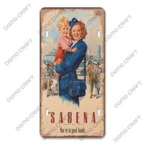 Pilotų Plakatas Senovinė Metalinė Plokštelė Lėktuvas Skrydžio Palydovas Metalinis Skardinis Ženklas Retro Sienų Dekoracija Skraidymo Klubui Namams 15x30cm gray