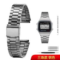 Skirta Casio nerūdijančio plieno laikrodžio apyrankė A158 A159 A168 A158W f91w LA-680 AEQ-110 f91w maža auksinė laikrodžio apyrankė 18mm Apyrankė 18mm gray