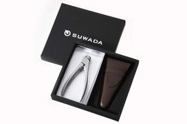 SUWADA Classic L nagų kirpimo žirklės su odiniu dėklu rinkinys (Dovanų dėžutė) black