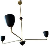 3 šakų liustra - 42  skersmens Lola 3 šviesos žalvarinė liustra black