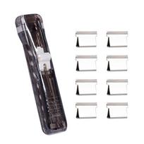 Stapler Dispenser Eco-Friendly Reusable Metal Document Protection Clips for Lightweight Handheld Paper Clip Dispenser black