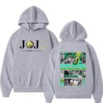 2026 Anime JoJo Bizarre Adventure STEEL BALL RUN Gyro Zeppeli Hoodies Unisex Clothing Fashion Hooded Sweatshirts Long Sleeve Pullover 4XL gray