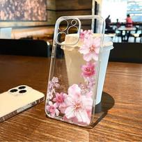 Flowers Lily Hibiscue Phone Case For iPhone17,16,15,14,13,12,11 Plus,Pro Max Soft Transparent Cover iPhone15 brown