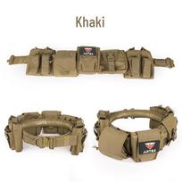 Taktinis Ronin diržų rinkinys: Reguliuojamas, Greitai atsegamas, Daugiafunkcinis lauko patruliavimui ir varžyboms. 85-125 cm (Adjustable) chaki