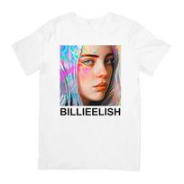 Billie Eilish 100Cotton Shirt Unisex Y2k Hiphop 2026 Summer New Unisexs Oneck Short Sleeve Portrait Graphic Tshirt Fan Gift 4XL beige
