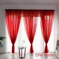 Sudėtinga vientisa permatoma panelinė lango užuolaida su patogiu skalbimu mašinoje Red,150*270cm/59.1*106.3in